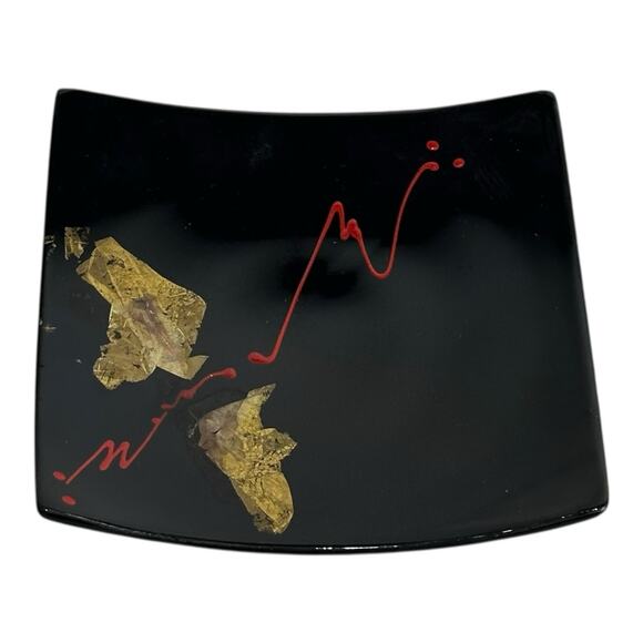 collin fused art glass Trinket tray handcrafted dish signed set of 2 - Picture 5 of 16